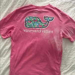 Vineyard Vines Kids Pink Whale Tee